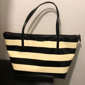 Kate Spade Black & White Striped Tote